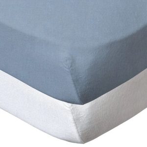 Комплект чаршафи Babycalin - 2 броя, 60 х 120 cm, син/бял