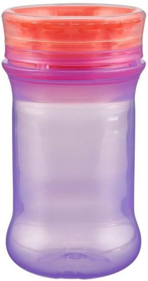 Неразливаща се чаша с мек силиконов ръб Vital Baby - 360°, 280 ml, лилава