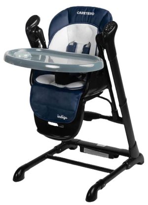 Столче за хранене и люлка 2 в 1 Caretero - Indigo Black, синьо