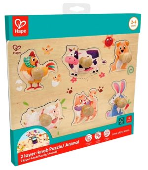 Дървен пъзел Hape, Животни от фермата