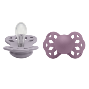 Симетрични силиконови залъгалки Bibs Infinity, Fossil Grey/Mauve, 0-6 м