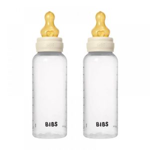 Комплект РР бебешки бутилки с аксесоари Bibs - Ivory, каучук, 270 ml, 2 броя