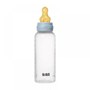 Бебешка бутилка РР с аксесоари Bibs - Baby Blue, каучук, 270 ml