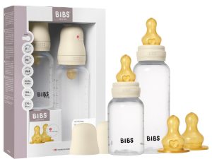 Комплект РР бебешки бутилки с аксесоари Bibs - Ivory, каучук, 150 + 270 ml, 2 броя