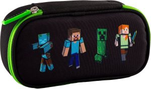 Овален ученически несесер Astra Minecraft - С 1 цип