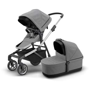 Бебешка количка 2в1 THULE SLEEK GREY MELANGE/ALUMINUM
