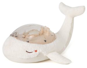 Нощна лампа-проектор с мелодии и подводни прожекции Cloud B - Tranquil Whale, White