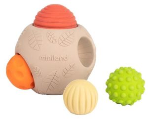 Сензорни топки Miniland - Eco Big Sensory Balls, 5 броя