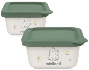Контейнери за храна Miniland - Eco Friendly, 2 х 400 ml, Жабка