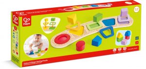 Дървен пъзел с форми за сортиране, Hape, 11 части