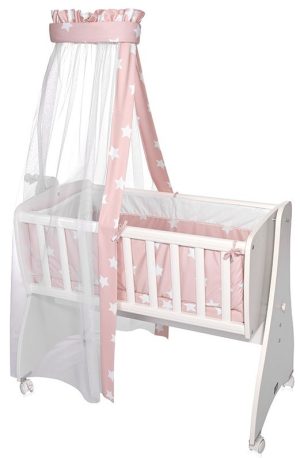 Сет за люлка Lorelli First Dreams, звезди, Pale Blush