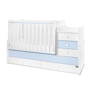 Трансформиращо се легло Lorelli - Maxi Plus, 70 х 160 cm, бяло/baby blue