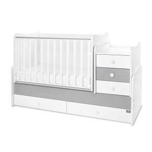 Трансформиращо се легло Lorelli - Maxi Plus, 70 х 160 cm, бяло/stone grey