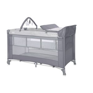 Детска сгъваема кошара на 2 нива Lorelli - Torino Plus, Grey striped elements