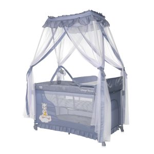 Детска сгъваема кошара на 2 нива Lorelli - Magic sleep, Hippo, Cool grey