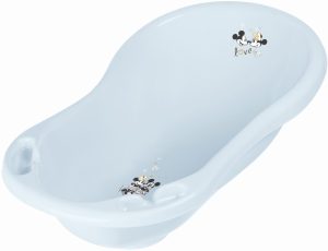 Бебешка вана с източване Lorelli - Mickey Love, светло синя, 84 cm