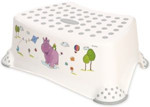 Детско стъпало за баня Lorelli - Hippo, White/Grey