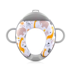 Мека приставка за тоалетна с облегалка Lorelli, Grey Animals