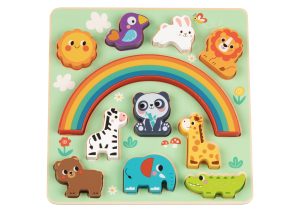 Дървен пъзел и игра за баланс Hi Pando Animals