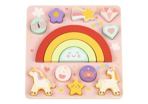 Дървен пъзел и игра за баланс 2в1 Hi Pando Unicorn