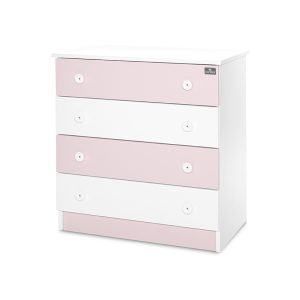 Детски скрин Lorelli New, Бяло/Orchid Pink