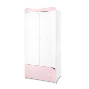 Детски гардероб Lorelli Еxclusive - Бяло/Orchid Pink