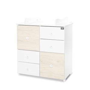 Детски шкаф Lorelli 2BOX - Бяло/Светъл дъб