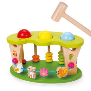 Classic World - Дървена играчка за координация с чукче