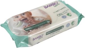 Bambo Nature Биоразградими мокри кърпички без аромат, 50 броя, с твърд капак