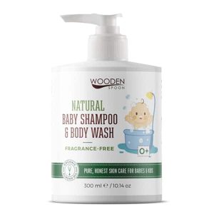 Бебешки натурален шампоан за коса и тяло Wooden Spoon (FRAGRANCE FREE), 300ml