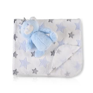 Cangaroo Бебешко одеяло 90/75 cm с играчка Blue Bear