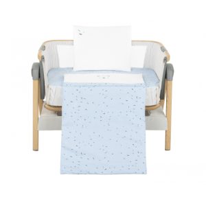 Бебешки спален комплект за мини-кошара KIKKA BOO 5ч Bear with me Blue