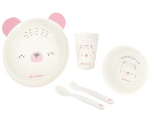Сет за хранене пластмаса Bear with me KIKKA BOO Pink