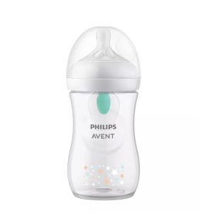 Шише Natural Response 3.0 с клапа AirFree Philips AVENT с картинка слон, 260 мл с биберон 1м+, flow 3
