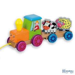 Дървен трактор с магнити Andreu toys