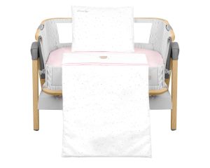 Бебешки спален комплект за мини-кошара 3ч KIKKA BOO Dream Big Pink
