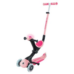 Детска сгъваема тротинетка с родителски контрол Globber Go Up Deluxe Flash Lights Розова