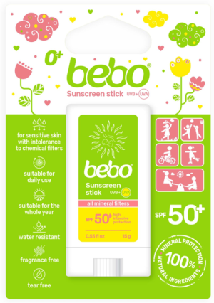 Слънцезащитен стик с минерални филтри Бебо SPF 50+