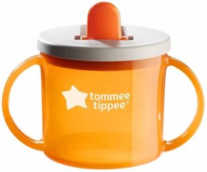 Бебешка чаша Tommee Tippee First Cup 190 мл, 4м+ Оранжева