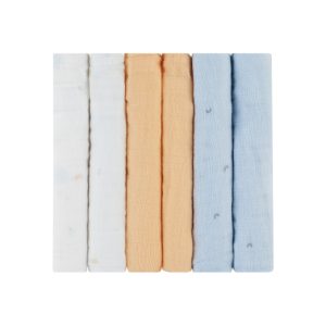 Комплект 6 бр муселинови кърпички Kikka Boo 30х30 см Stripy Friends