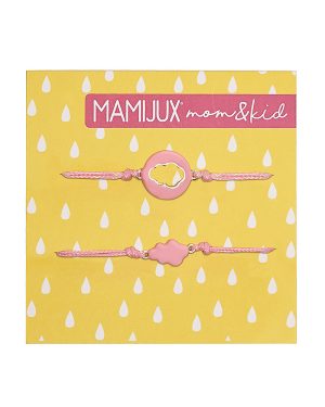 Комплект от две гривни за майката и нейното бебе MAMIJUX Nuvola Rosa Smaltata