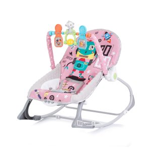 Музикален бебешки шезлонг Chipolino Baby SPA розов