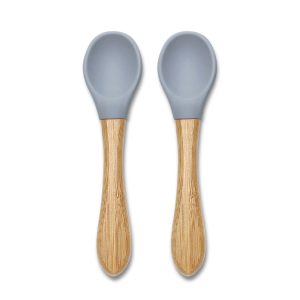 Силиконови лъжички С БАMБУК Lorelli - 2 бр. NATURAL GREY