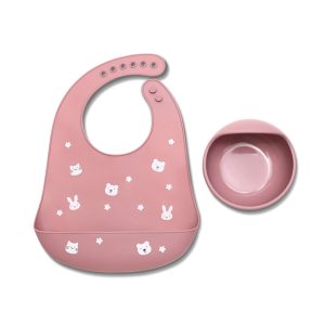 Силиконов сет за хранене Lorelli Premium - 2 части, Deep Pink