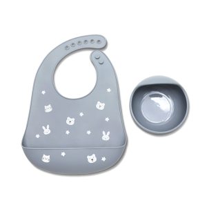 Силиконов сет за хранене Lorelli Premium - 2 части, Grey