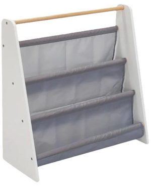 Детска преносима етажерка за книги и играчки Ginger Home Бяло-сива