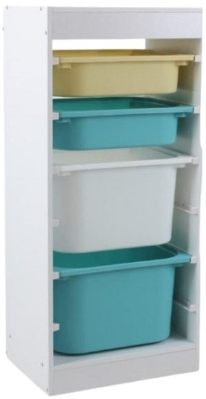 Етажерка с кутии за играчки Ginger Home Бяла