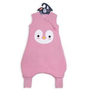 Спален чувал с крачета от органичен памук BabyBliss - BlissJump "Penguin Pink" 18-36м. 2.5 тог