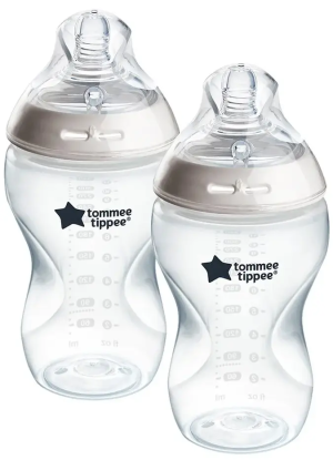 Комплект самостерилизиращи се бебешки шишета за хранене Tommee Tippee Natural Start 340мл, 3м+, 2бр