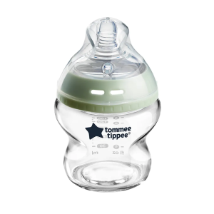 Стъклено бебешко шише за хранене Tommee Tippee Easi-Vent 150мл, 0м+